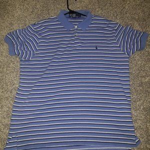 Ralph Lauren blue with white and black strips Polo shirt